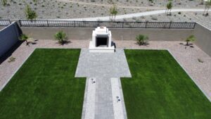 A view of the top of an outdoor memorial.